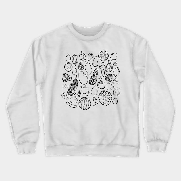 Tropical Fruity Doodle Crewneck Sweatshirt by BonJustDood